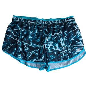 New Balance Womens Athletic Shorts Size 2XL Brief Lined Blue Drawstring Running